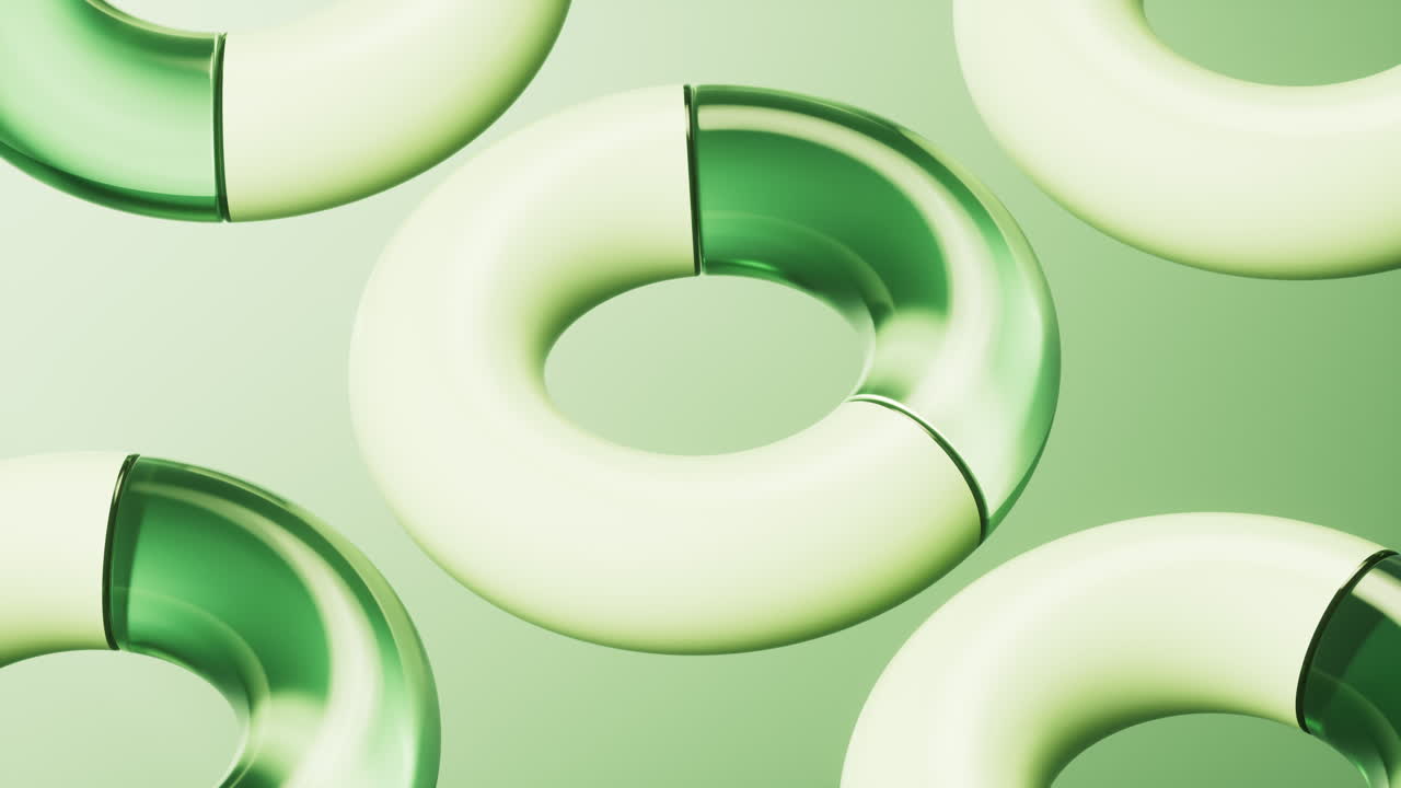 geometría de vidrio de forma de toroide abstracta, representación en 3d.