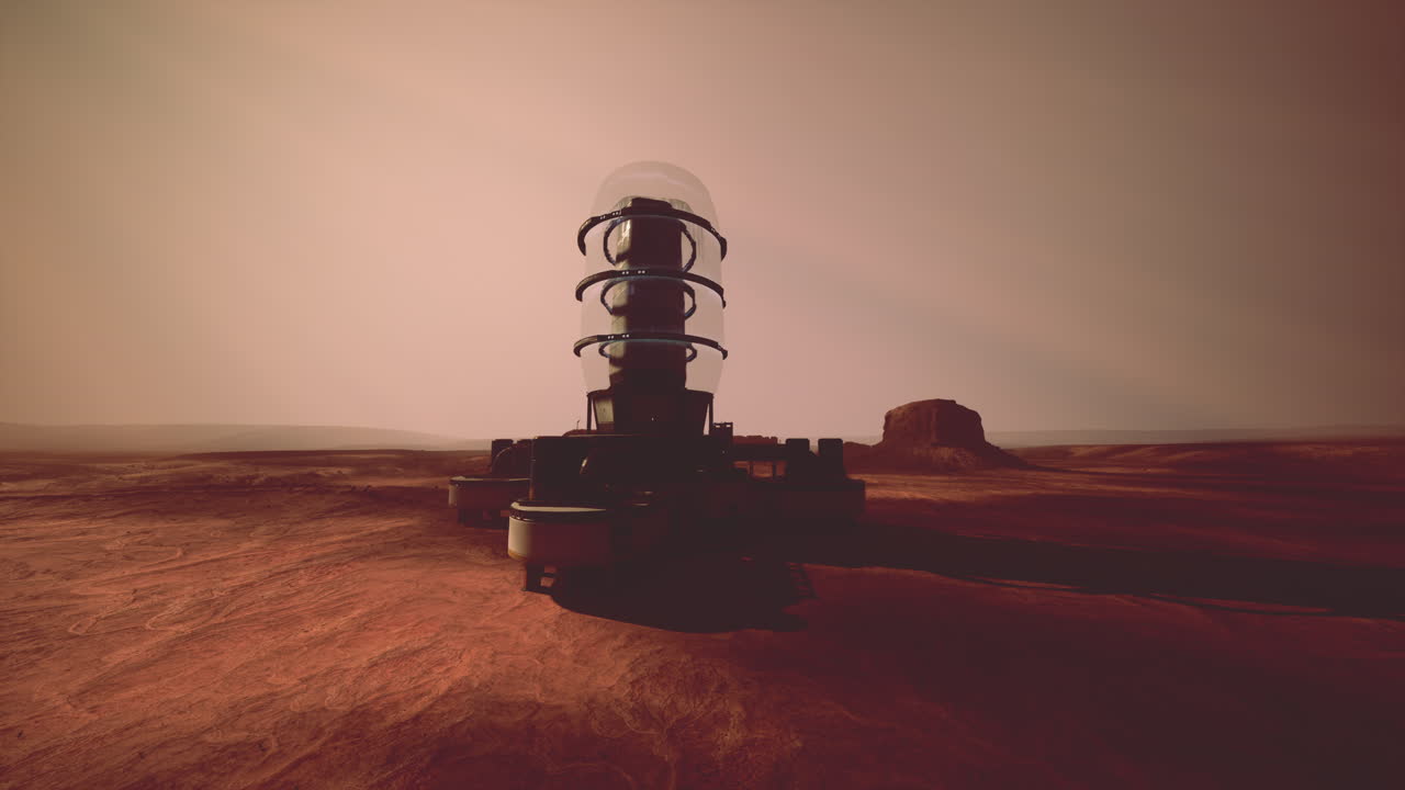 una colonia espacial futurista en marte