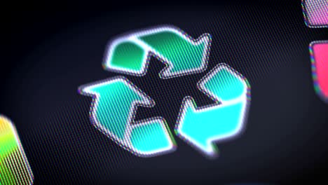 icono de reciclaje en la pantalla. bucle.
