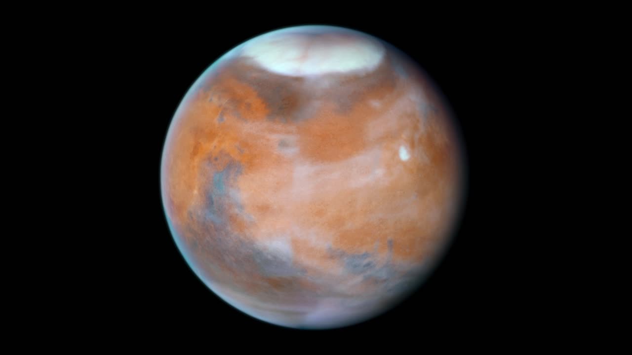 Animation depicting Mars rotation in 4K.