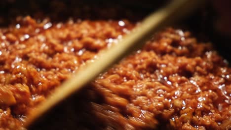 cooking ground pork in a pan