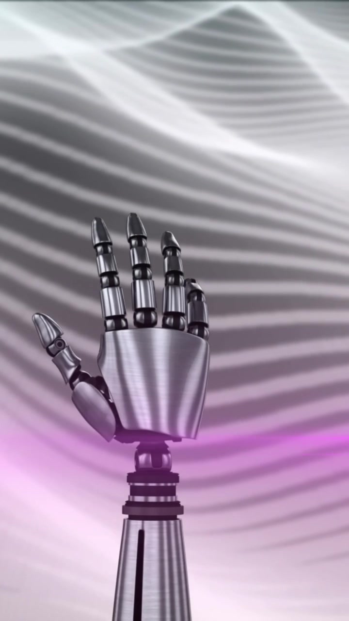 Animation of glowing pink light over robot's arm