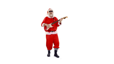 Papá-Noel-Cantando-Una-Canción-Y-Tocando-La-Guitarra.