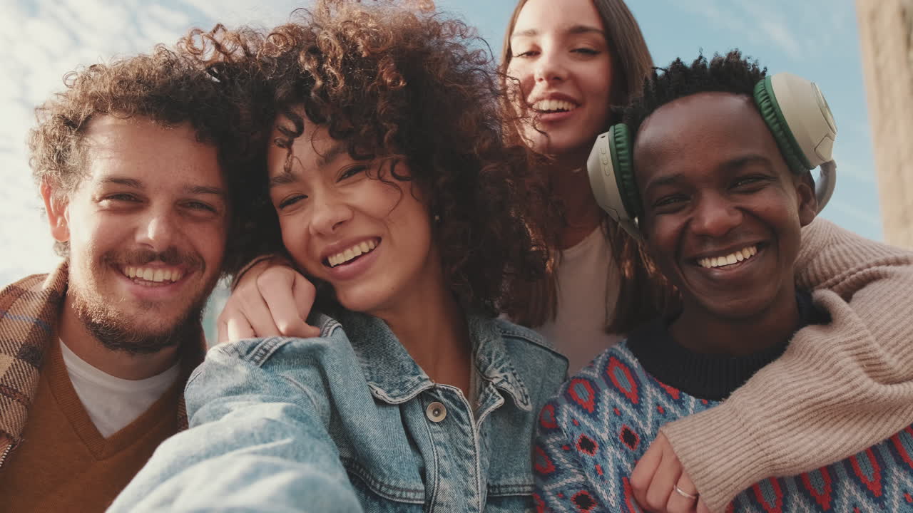 A group of diverse friends enjoying each other's company