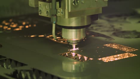 cnc laser cutting of metal, modern industrial technology.