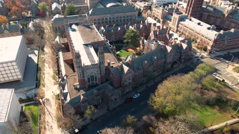 Yale-Law-School-in-New-Haven,-Connecticut---aerial-view
