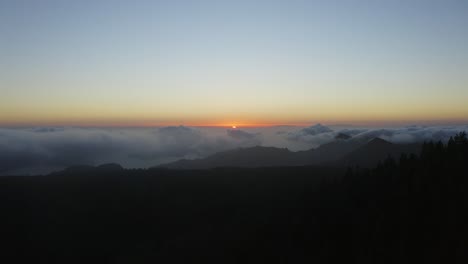 vista aérea de una puesta de sol sobre las nubes en tenerife