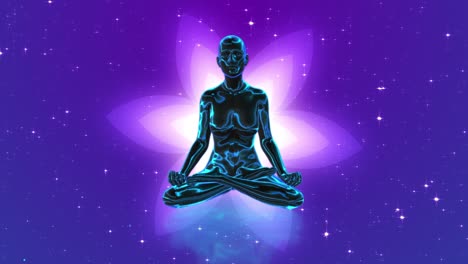 meditation with floral and space animation loopable background