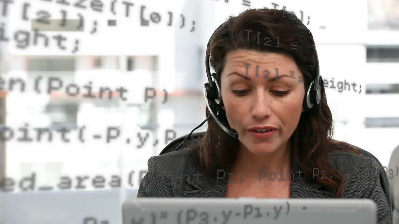 Businesswoman talking on her head