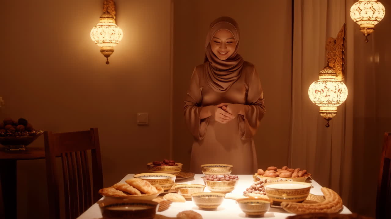 Woman Preparing a Traditional Iftar or Eid Feast