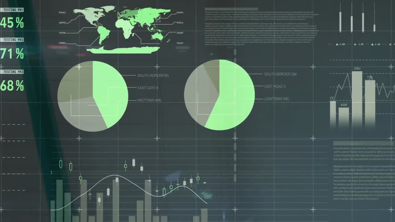 Animation of data processing over white background