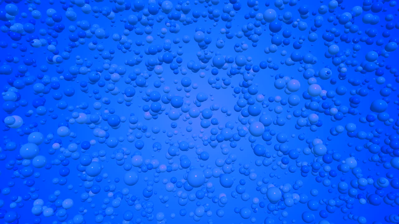 공과 거품을 가진 3d 애니메이션 비디오 4k