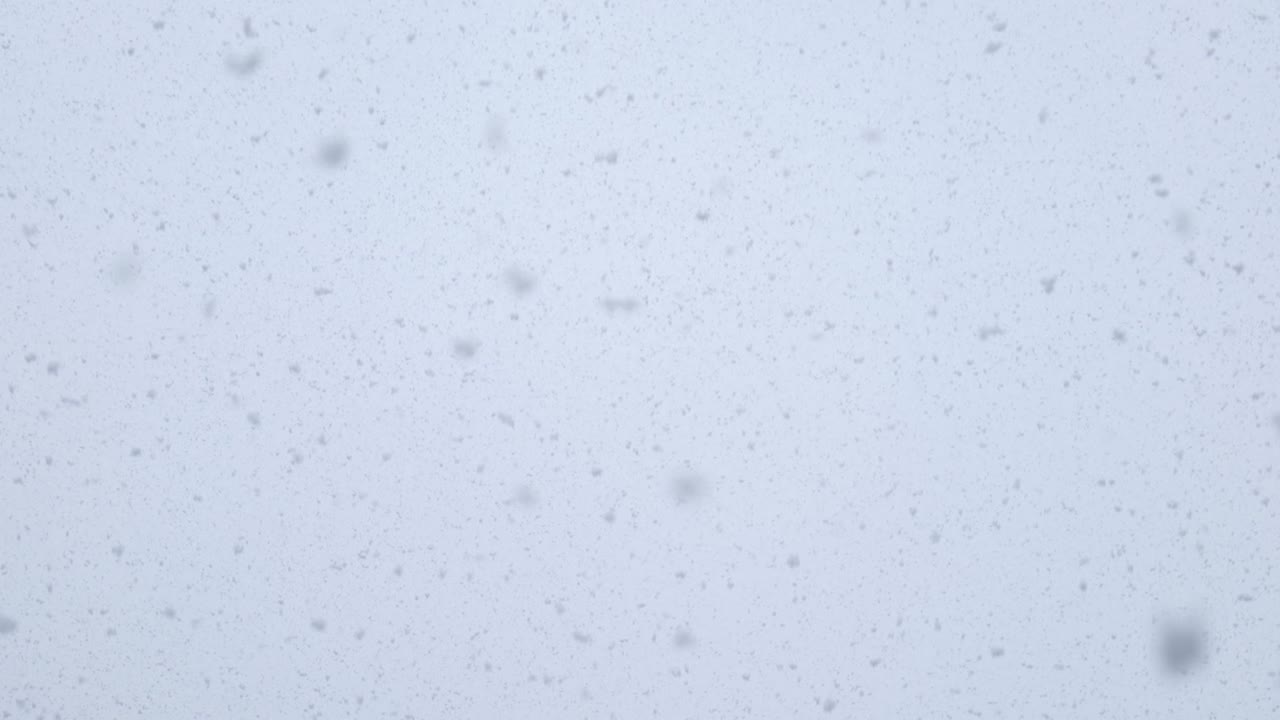 grandes copos de nieve caen contra un cielo brillante