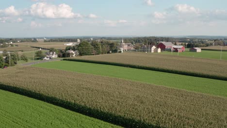 aerial of homes in rural america