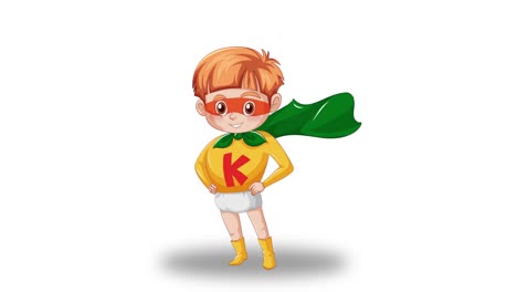 animated boy with cape striking poses