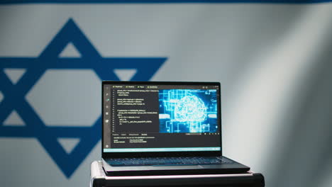 Künstliche-Intelligenz-Auf-Laptops,-Die-Vom-Mossad-Zur-Verteidigung-Der-Grenzen-Eingesetzt-Werden