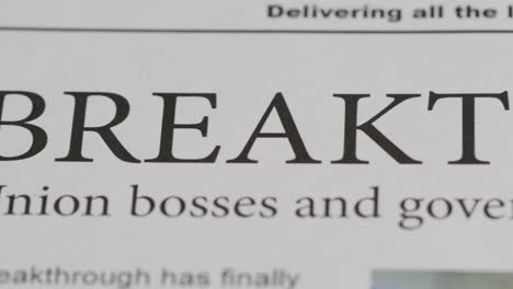 newspaper headline discussing strike negotiations in trade union dispute 4