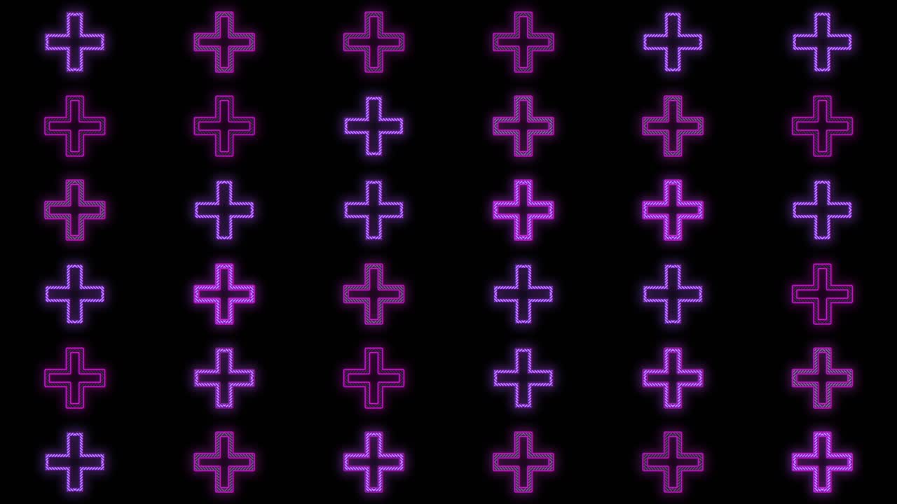 穿越形狀圖案與脈動的霓虹紫色光7