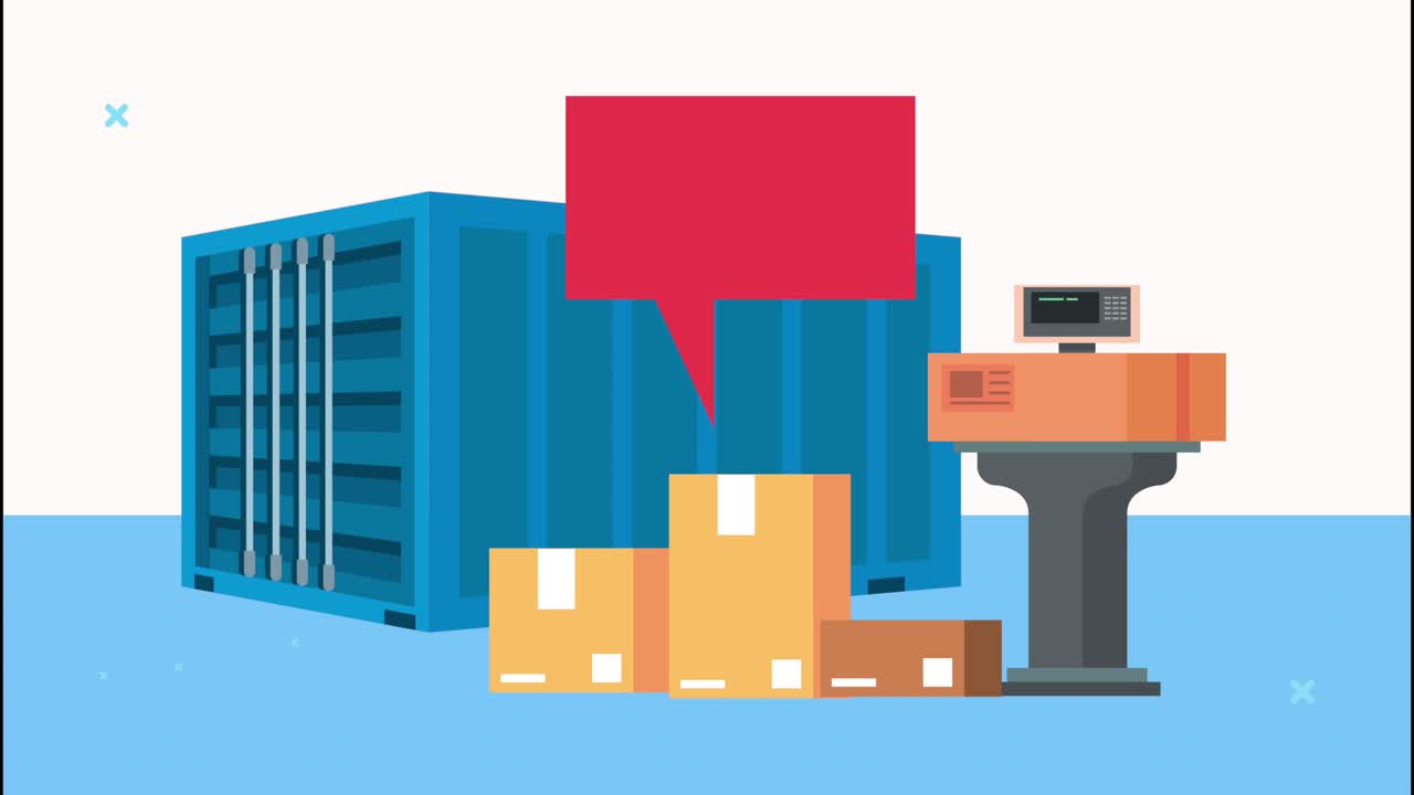 servicio logístico de entrega con contenedores y cajas