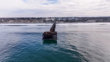 aerial view of oceanside pier during construction
