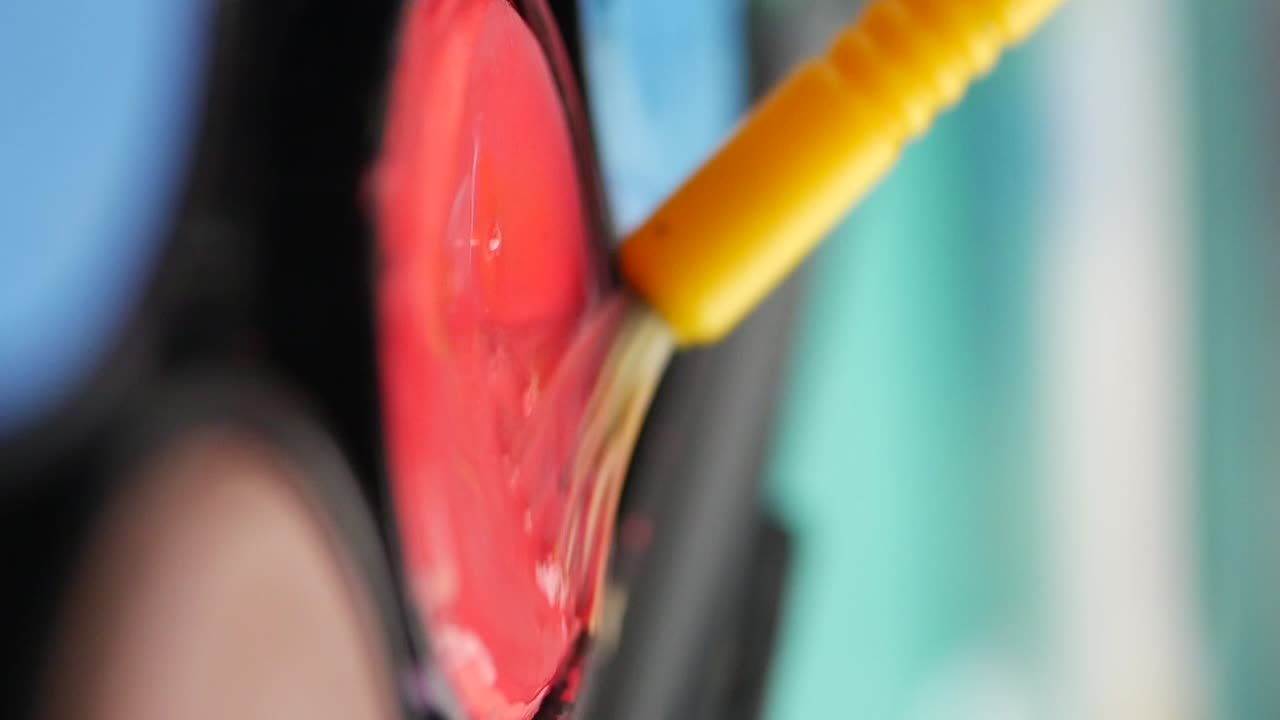 Painting with red paint