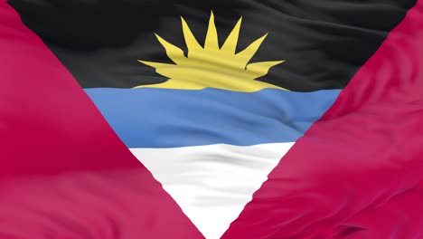 antigua and barbuda flag is waving 3d animation. antigua and barbuda flag waving in the wind. national flag of antigua and barbuda. flag seamless loop animation. 4k