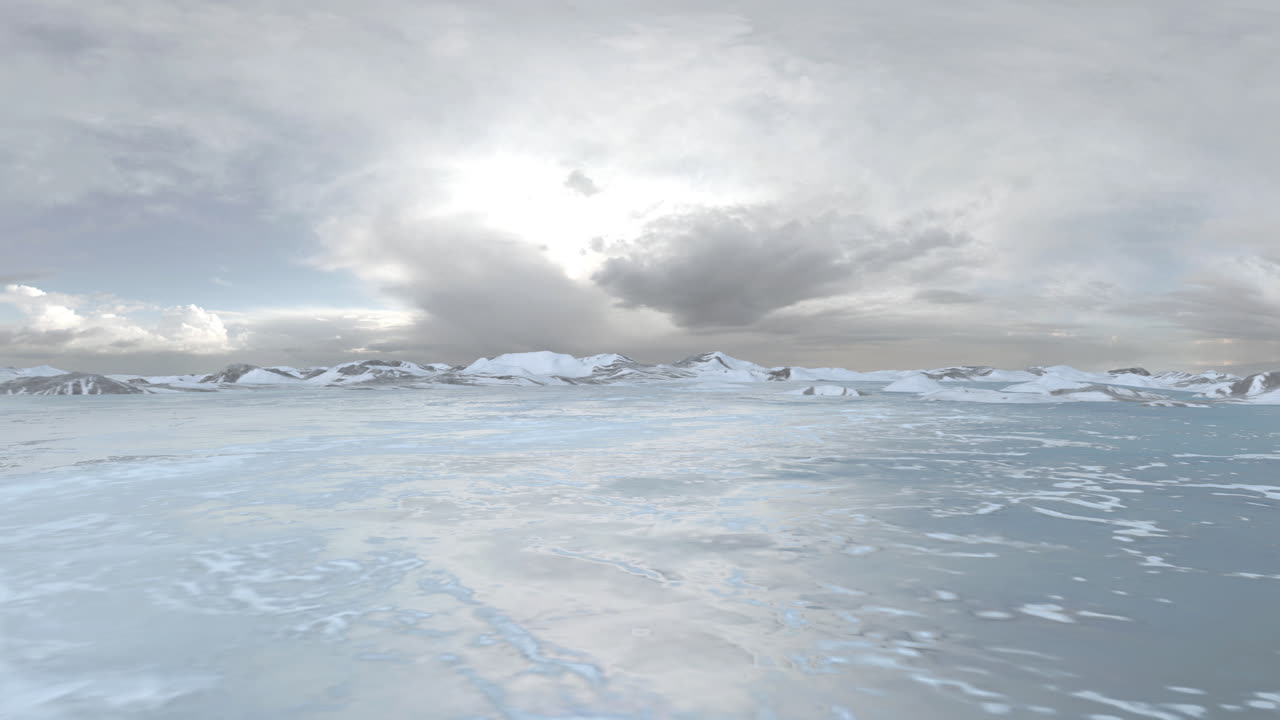 Icy Landscape with Clouds