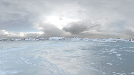 icy landscape with clouds