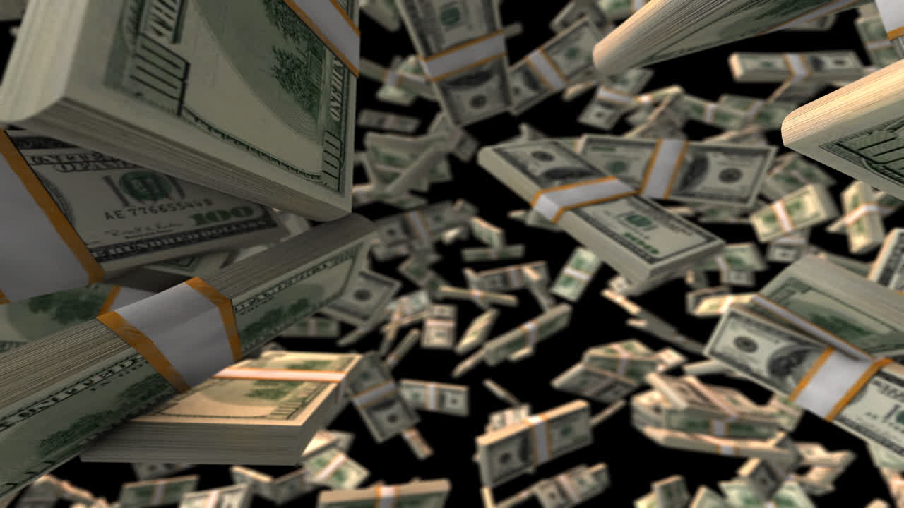 montones de dinero cayendo