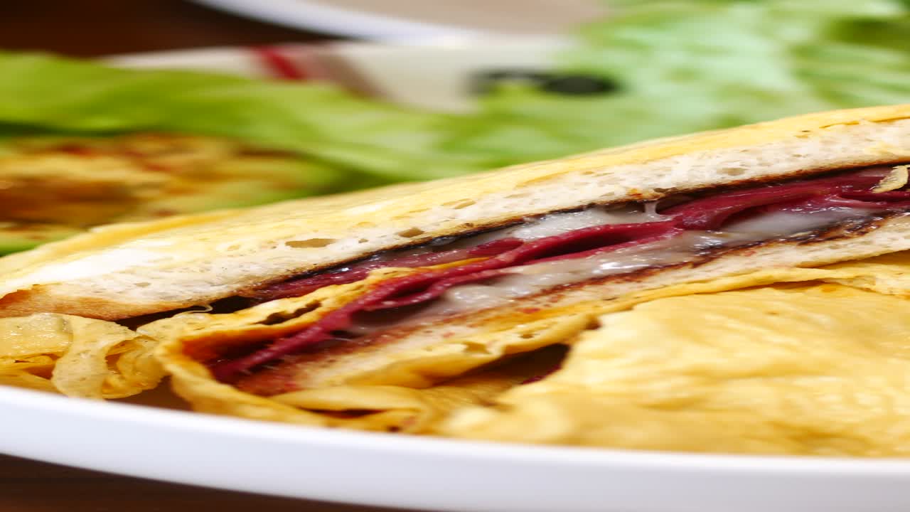 Delicious Egg Sandwich with Ham and Cheese