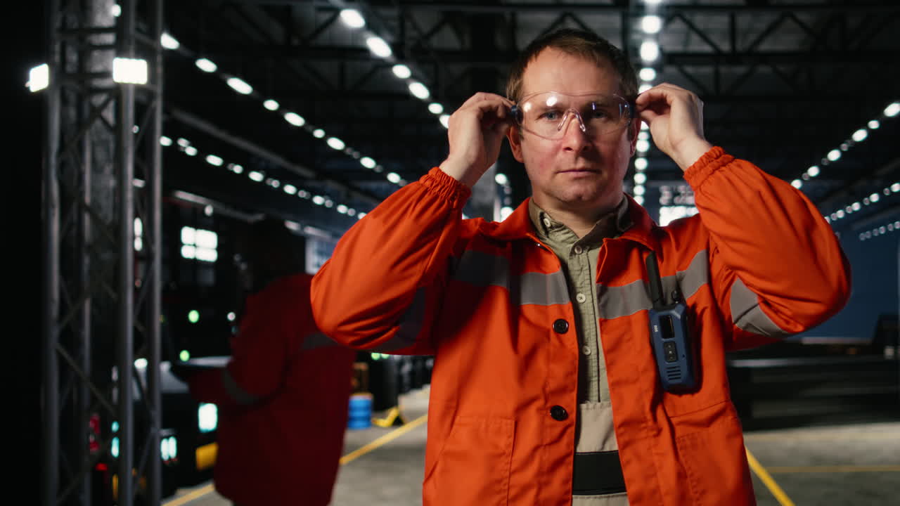 Technician overseeing welding machinery in industrial workshop