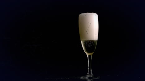 animation of network of connections over glass of champagne