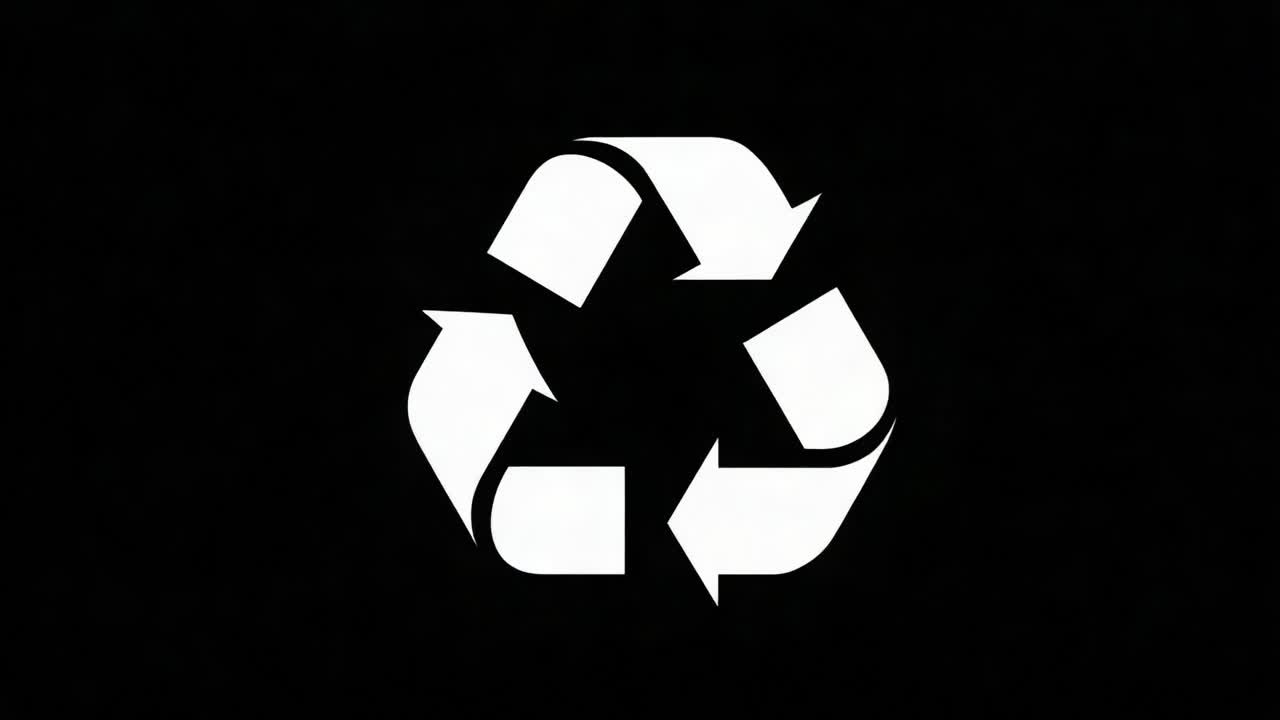 Simbolo di Sostenibilità: Una Rappresentazione Dinamica del Logo del Riciclo che Cattura l'Essenza dell'Eco-Compatibilità e della Responsabilità Ambientale Attraverso il Design Visivo.