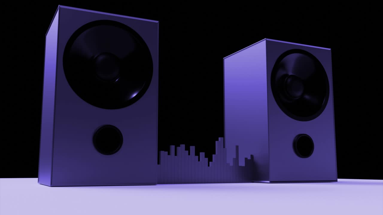 Een paar blauwe speakers