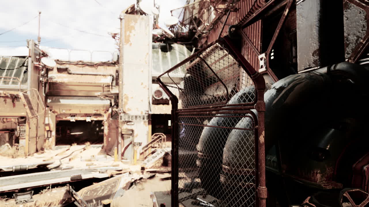 폐허가 된 버려진 건물과 종말 이후의 세계