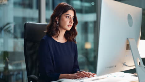 woman working on computer in office