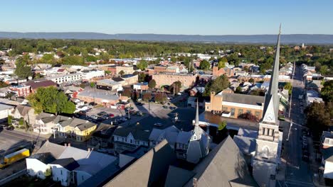 Shippensburg-Pennsylvania-aerial-over-church-and-city