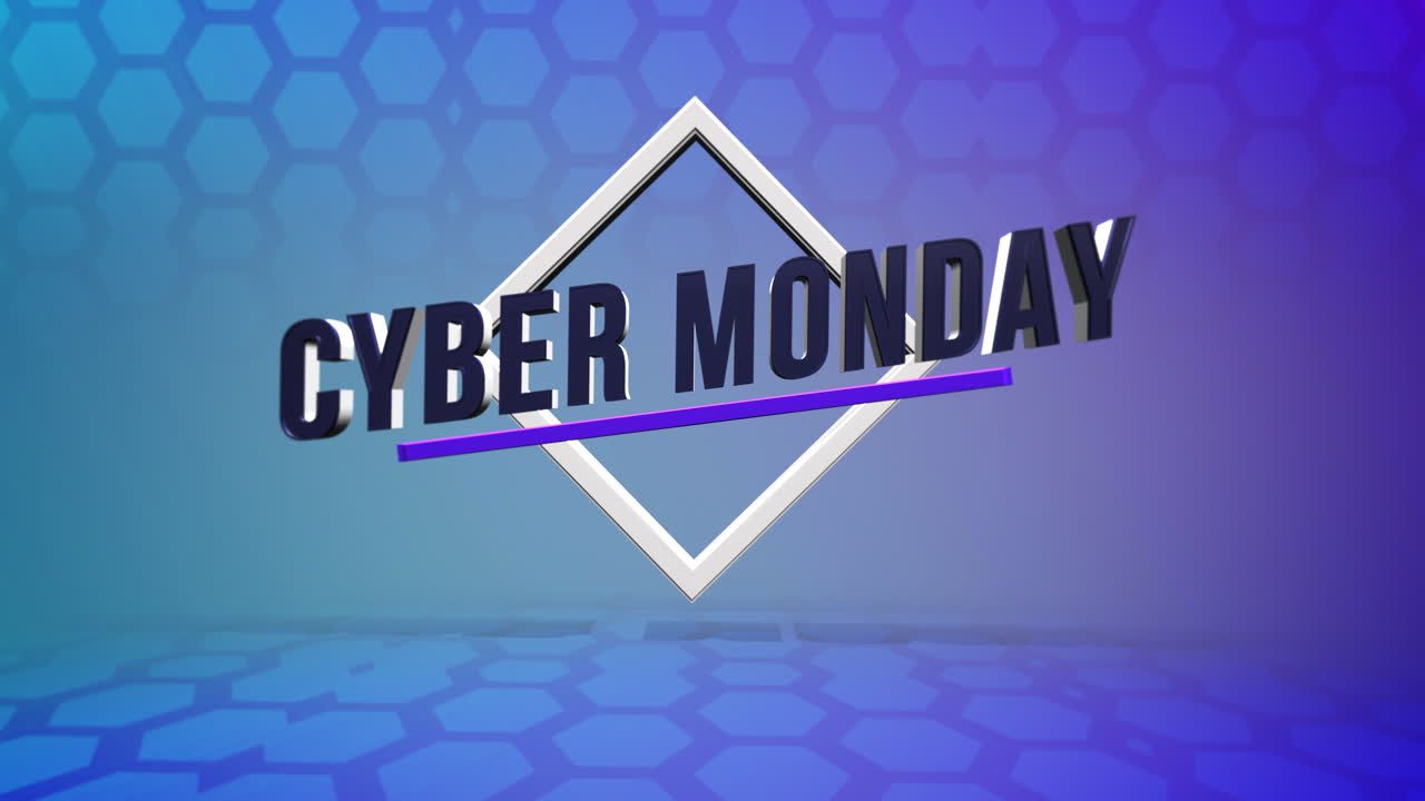 lunes cibernético moderno en degradado azul de moda con formas geométricas