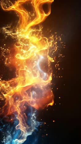 dynamic explosion of fire and water creating stunning visual effects