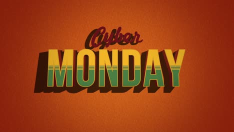 Retro-Cyber-Monday-text-in-80s-style-on-a-orange-grunge-texture