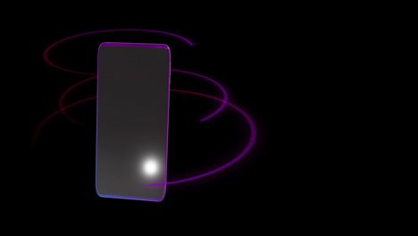 animation of smartphone with blank screen over black background