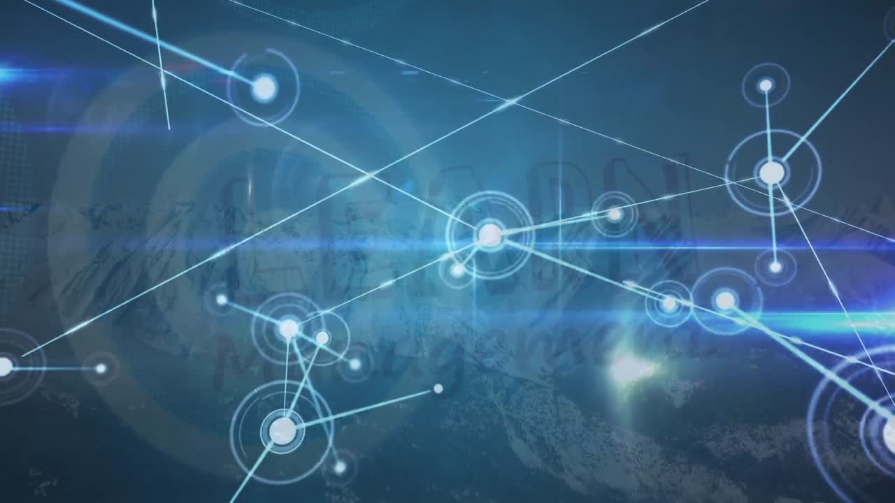 풍경에 대한 연결 네트워크의 애니메이션