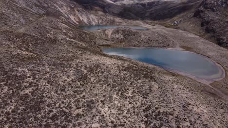 Overflight-Over-Las-Verdes-Lagoons,-In-La-Sierra-De-La-Culata,-Merida,-Venezuela