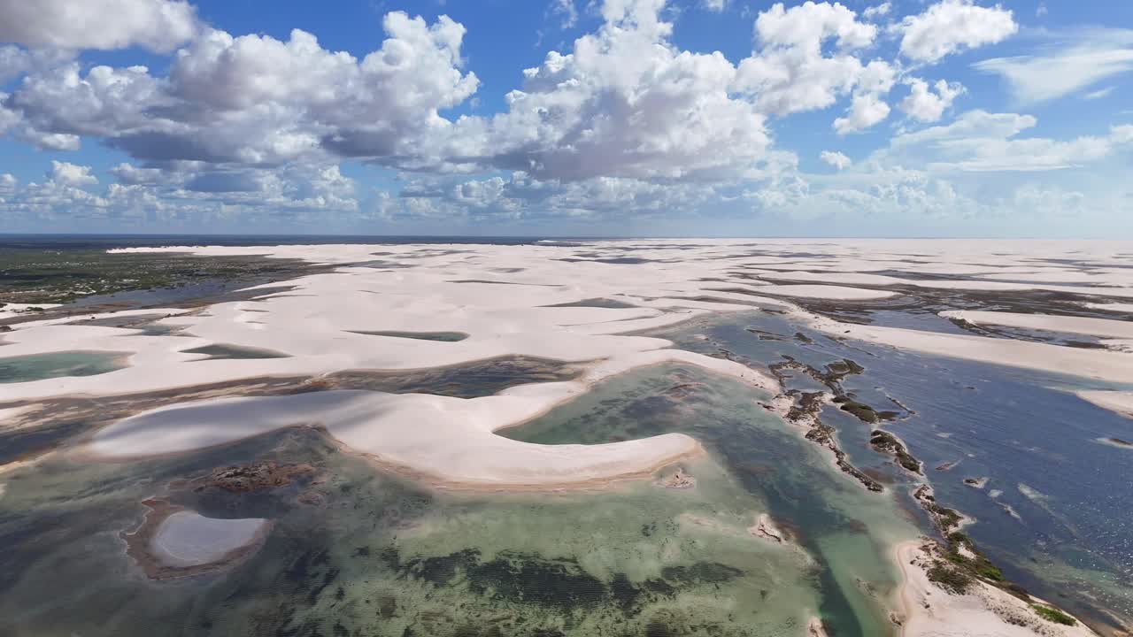 Flight over the Lençóis Maranhenses in Brazil in the month of February
