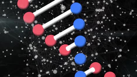 animation of molecules and dna on black background