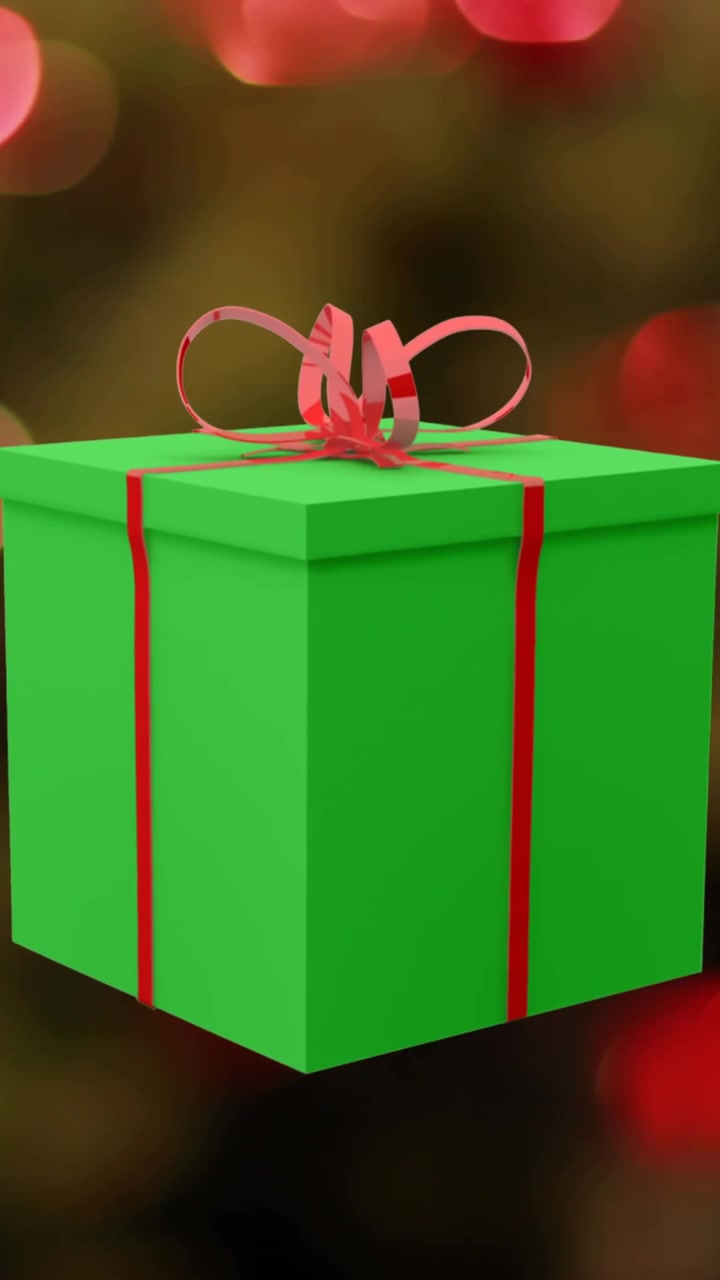 Animazione di regali che cadono su lucine a Natale