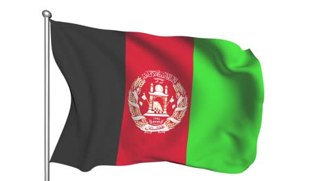 flag of afghanistan in the wind (alpha channel, semi-transparent, loopable)