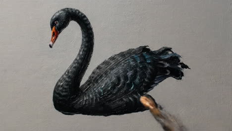 a black swan painting