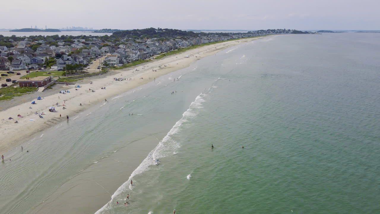 Timelapse aereo di Nantasket Beach, Hull, MA.