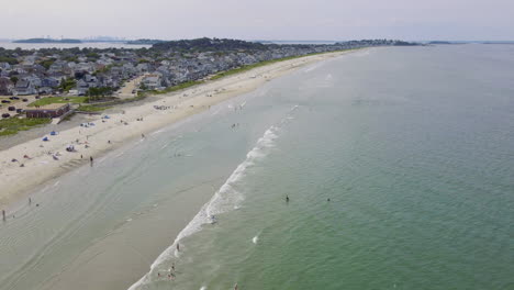 aerial timelapse of nantasket beach, hull, ma